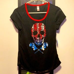 American flags skull shirt